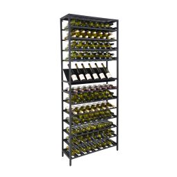 Botellero apilable de plástico con 6 niveles, estante, soporte para 36  botellas de vino, champán (Marrón, 69 x 60 x